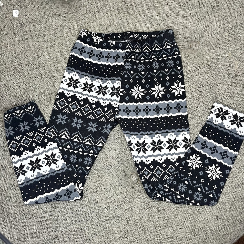 ShoSho Girl's Leggings Snowflakes Warm Pants Size 5/6